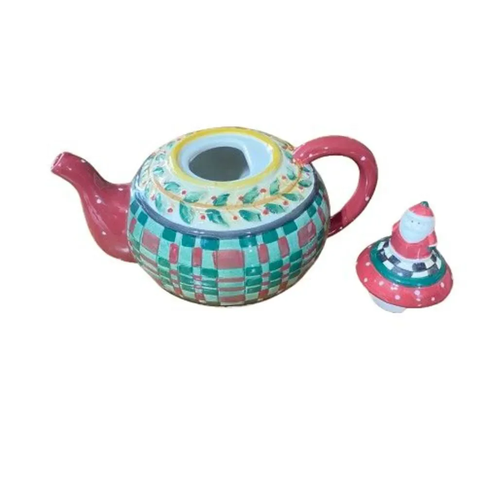 Teapot Santa Sakura China Debbie Munn Christmas